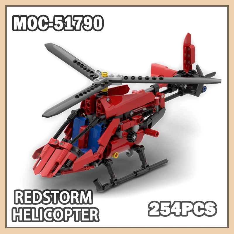

MOC-51790 RedStorm Вертолет Крутые стильные строительные блоки Самолет Миниатюрные игрушки «сделай сам» Детские подарки на день рождения Набор частиц 254 шт.