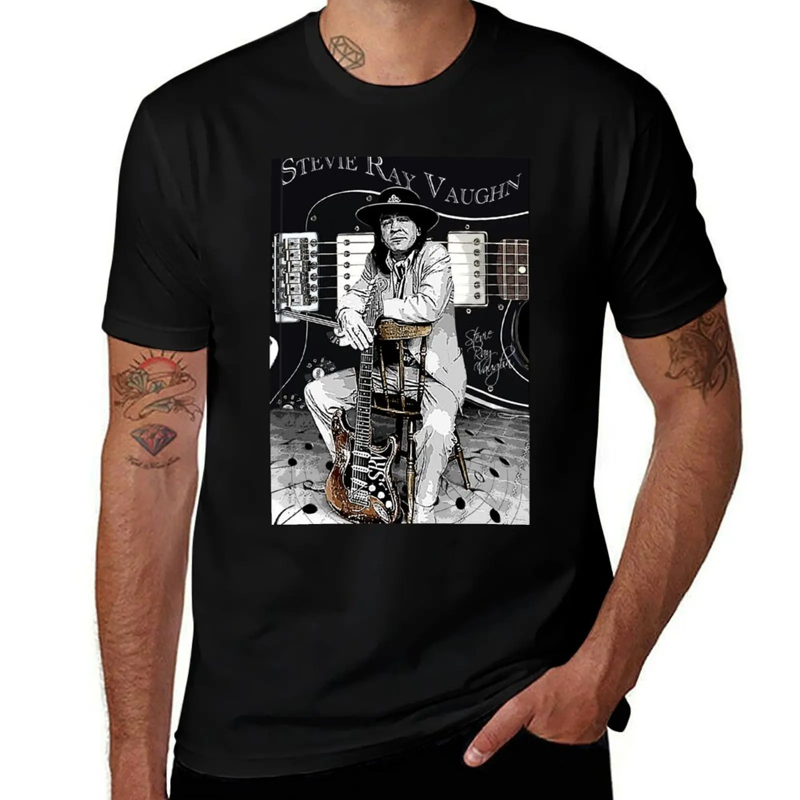 

Рубашка Stevie Ray Vaughn, футболка, мужские однотонные футболки с принтом, мужская футболка