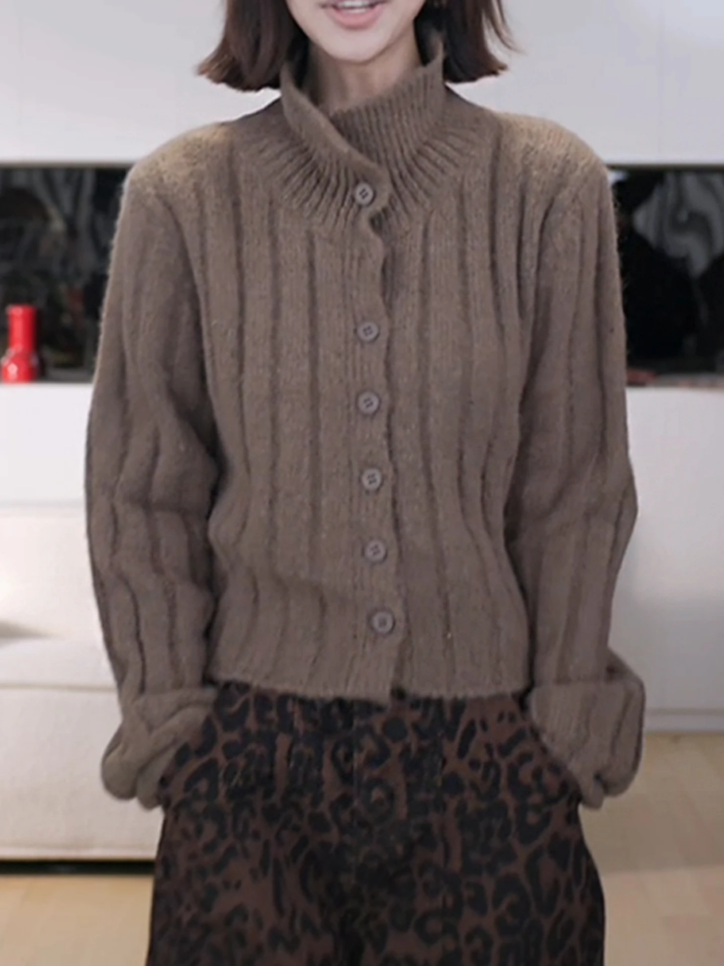 

Ele Pure Color High Collar Long Sve Knitwear Women's Faionable Commute Sle Autumn Winter Sweater Comfortable Skin-...