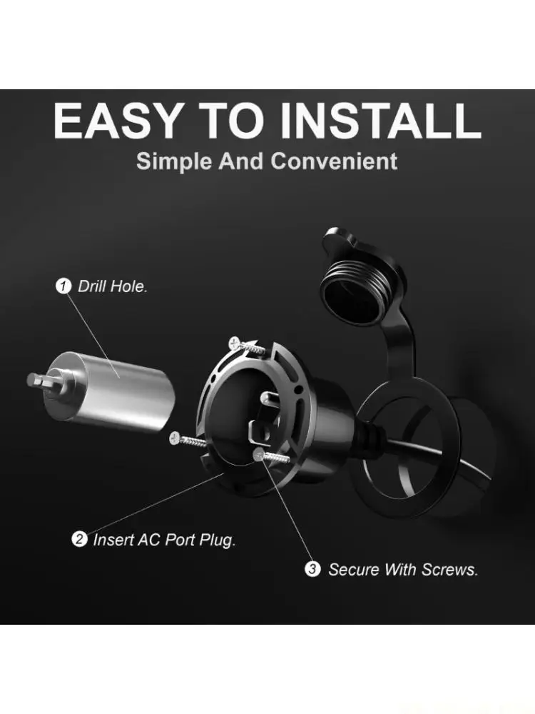 

J0MA Flange Mount 20A 125V AC Power Input Weather Power Inlet Socket for Campers Shore Power Applications