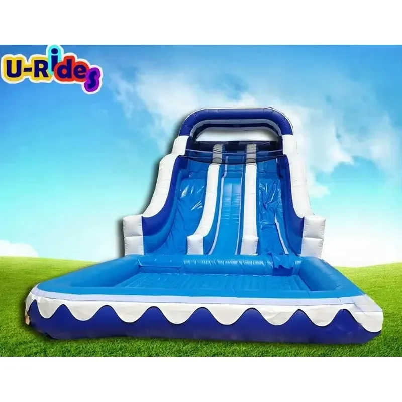 Hot Sale Double Drop Line Falls Inflatable slip n Slide Water Slide Huge Inflatable Water Slide with Pool for Adult and Kid