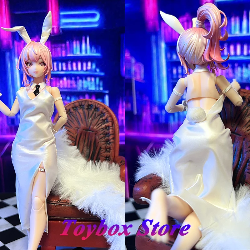 

1/12 Alieen Mobile Suit Girl White Mine Evening Dress Wired Shaped Fleece Scarf Clothes Accessory For 6" Figma Shf Soldier Decor