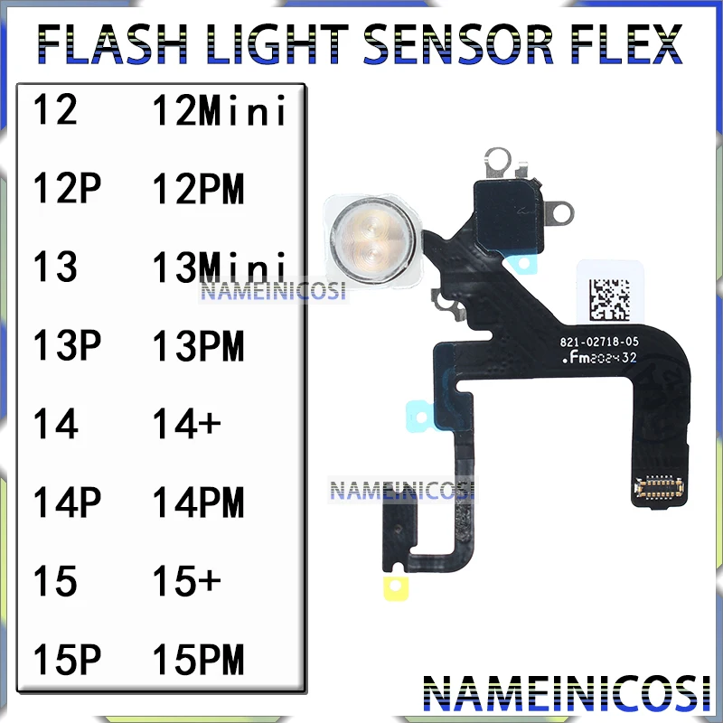 

LED Flash Light Sensor Flex Cable Replacement Part for IPhone 12 13 14 15 Plus Mini Pro Max Proximity Distance Ambient