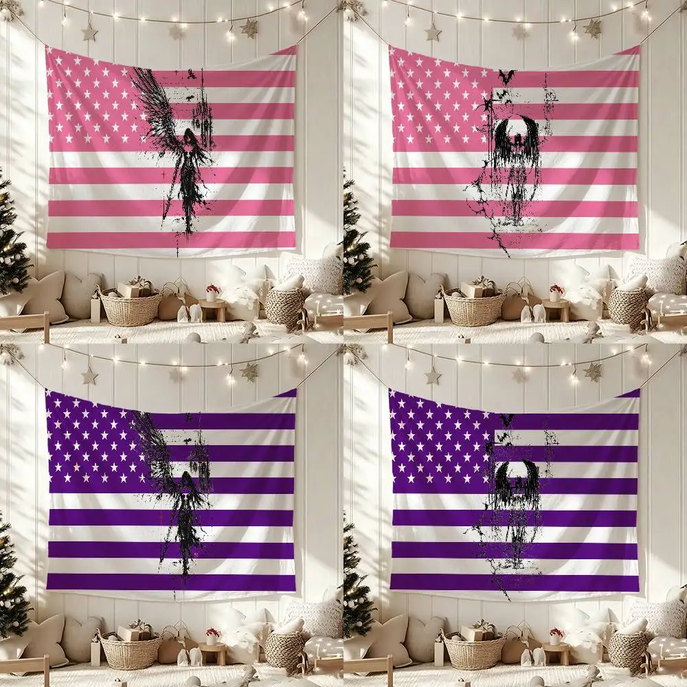 INS Style Space Gothic Angel Girl Flag Digital Printing Banner for Garage Wall Out Door Decoration