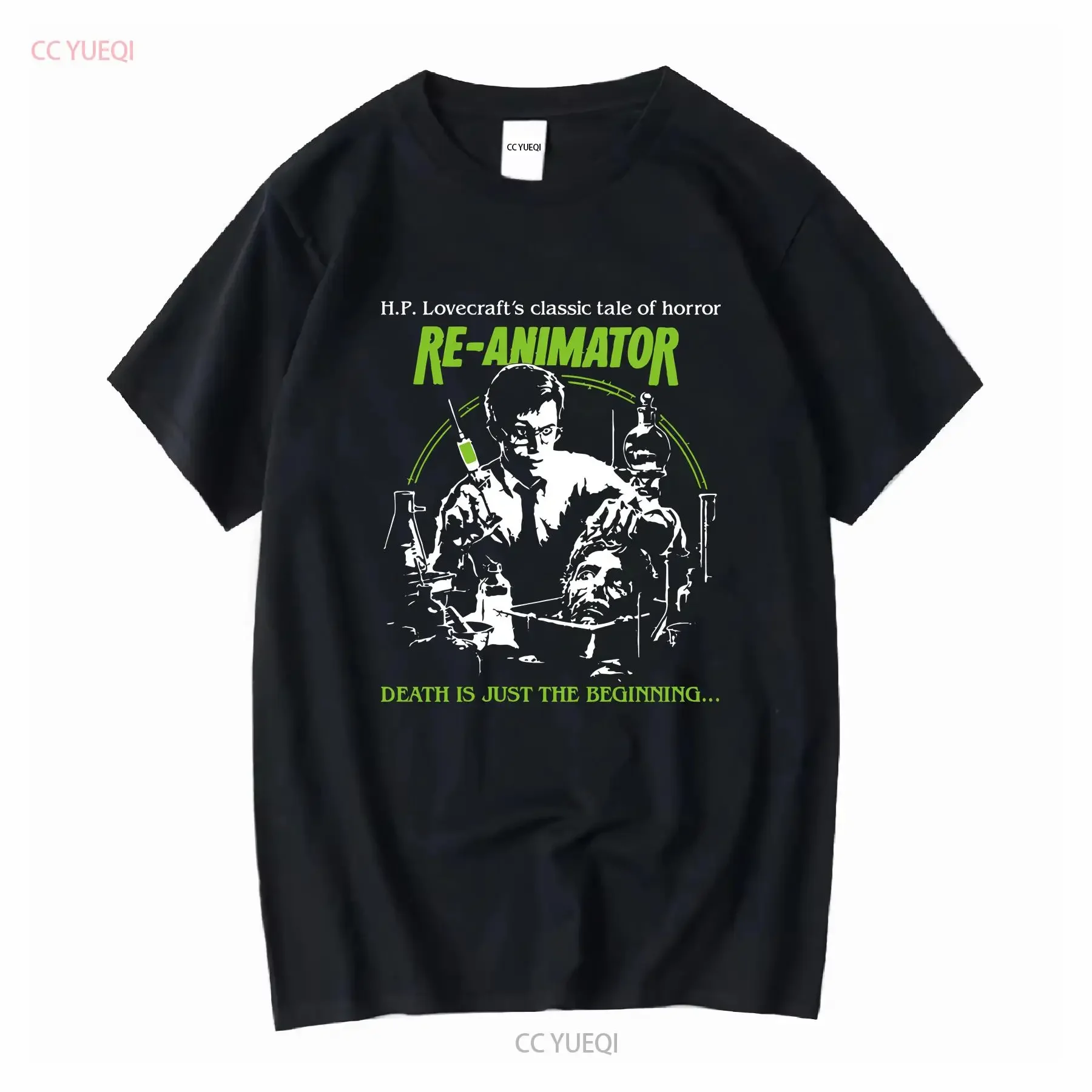 

INSPIRED BY HP LOVECRAFT REANIMATOR LOGO CULT MOVIE T SHIRT long or short sleeves vintage Washed designer clothes Stretched
