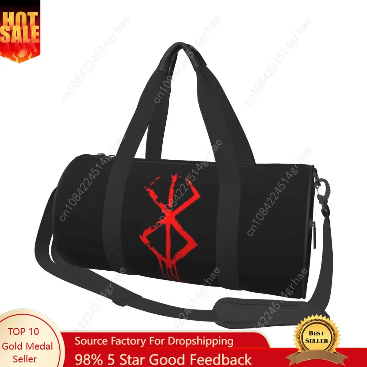 D-Demons Marks Tas Olahraga Jepang Tas Gym Travel Lucu Modis Keren Aksesori Gym Tas Tangan Menyenangkan Desain Pria Tas Kebugaran Oxford