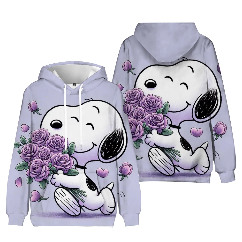 2024 Spring and Autumn Children's Adult Parent-Child Sweater 3D Printing Cartoon Animation Snoopy Personality Fashion Streetwear