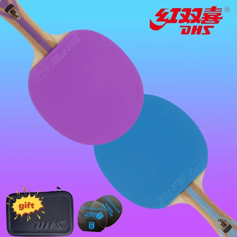 DHS Hurricane 9 7-Star Carbon Table Tennis Racket High-Stickiness Inverted Rubber Ping Pang Paddle with Professional Case ITTF