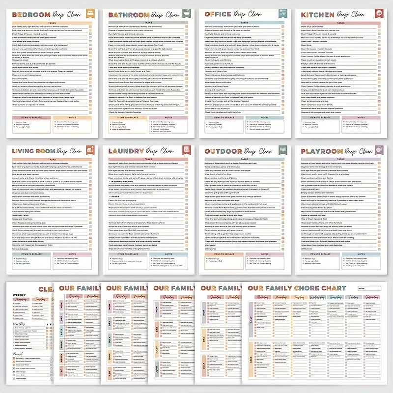 جدول التنظيف المنزلي، قائمة التنظيف الأسبوعية والشهري والسنوية، ونصائح التنظيم، ومخطط العمل المنزلي #4