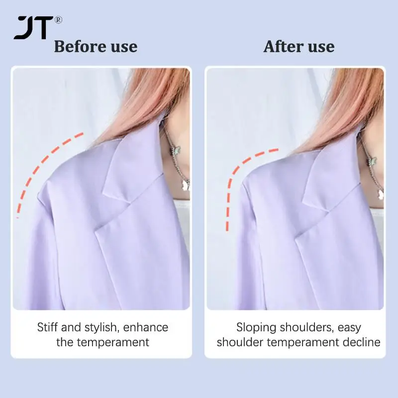 2PCS Anti Slip Shoulder Pads Right Angle False Shoulder Pad Silicone Shoulder Reusable Self-Adhesive Shoulder Stickers Unisex