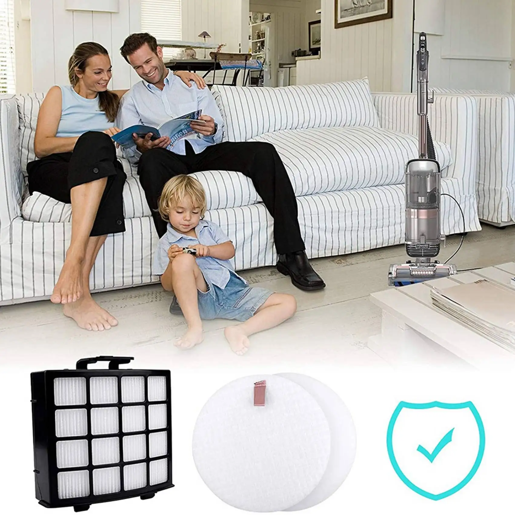 -A90P Replacement Filters For Shark Vertex Duoclean Powerfin Upright Vacuum AZ2000,AZ2000W,AZ2002,Part XFFKAZ2000,XHFAZ2000