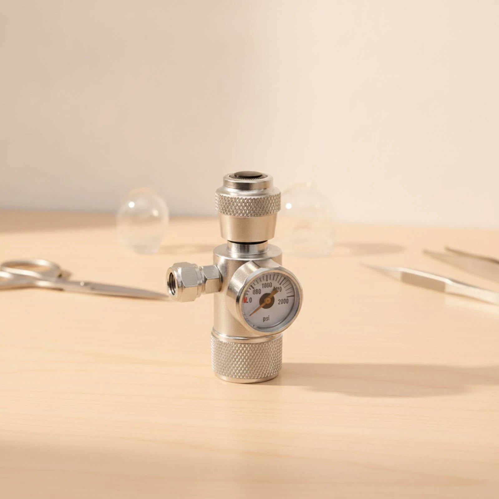 Gas Regulation Valve Accurate Valve with Pressure Gauge Regulator Stable Long-Lasting for Homebrewers, Home Brewing, Aquariums