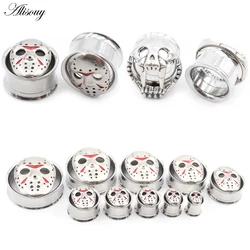 Alisouy 1PC Stainless Steel Face Mask Snake Fang Ear Flesh Tunnels Plugs Expander Stretcher Flared Gauges Piercing Body Jewelry