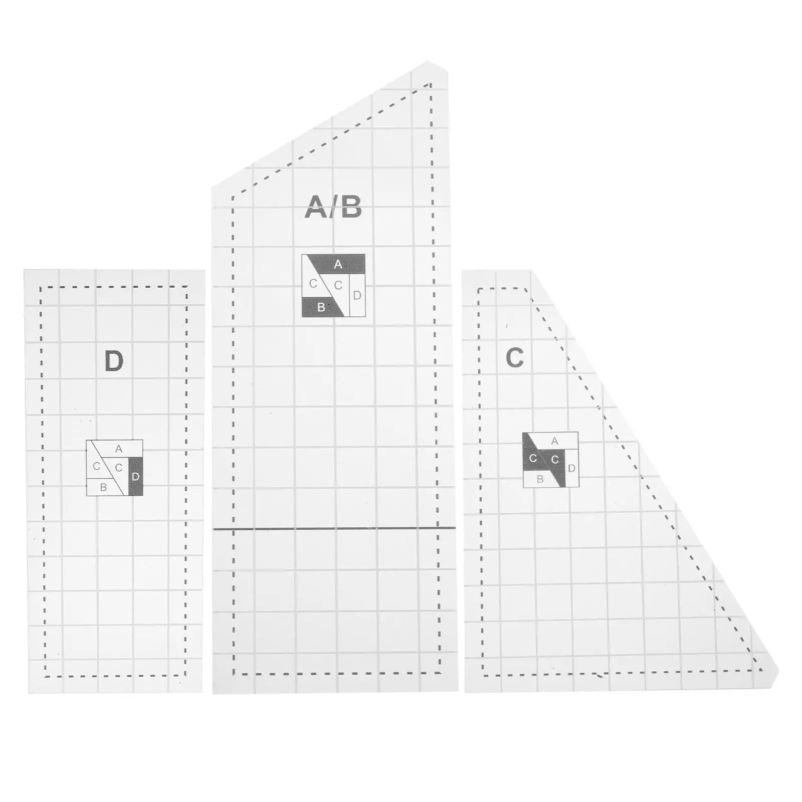

3Pcs Acrylic Quilting Template Set Clear Sewing Ruler DIY Patchwork Templates for Machine Elastic Projects