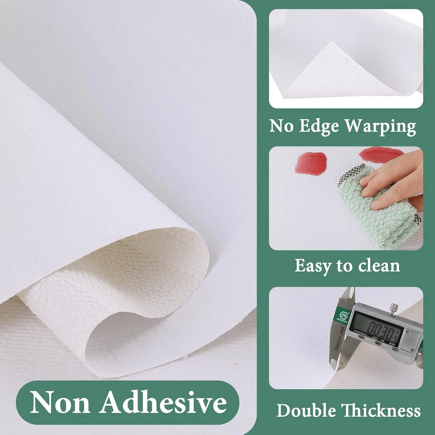 

Drawer And Shelf Liner For Kitchen Cabinet: 17 In X 30 Ft Non Slip Waterproof Shelf Paper Non Adhesive Refrigerator Liners