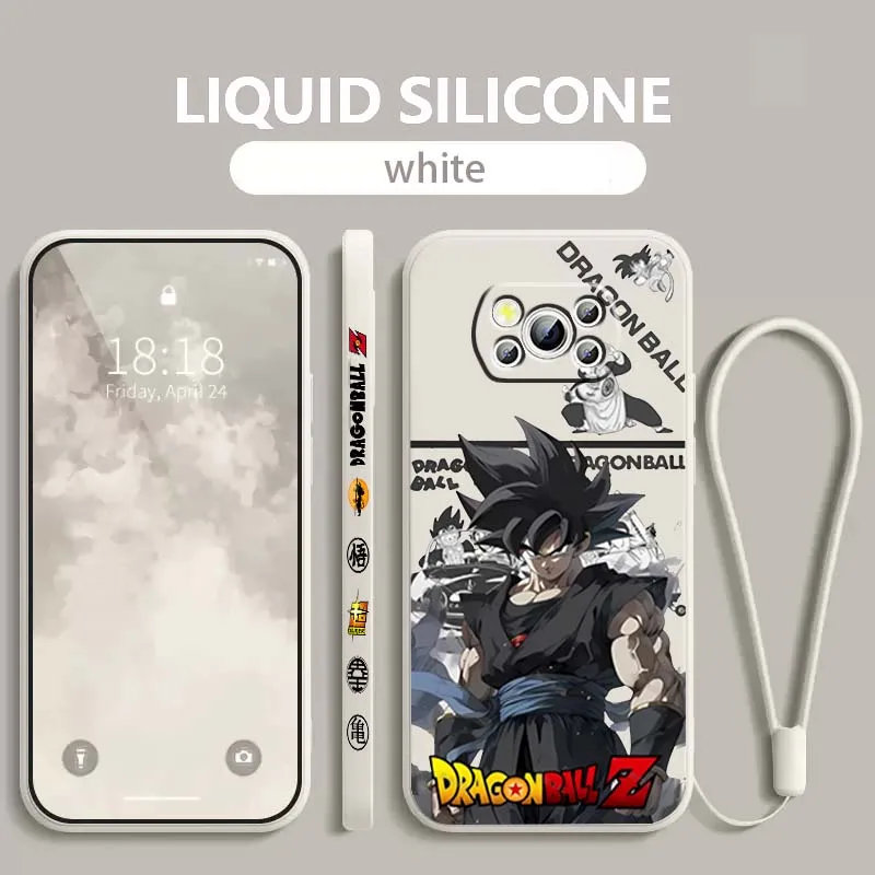 

Anime D-Dragon Ball Son Goku For Xiaomi Mi Poco X3 X4 X5 X6 M4 M5 M6 F4 F5 F3 GT Pro 5G Liquid Left Rope Cover Phone Case