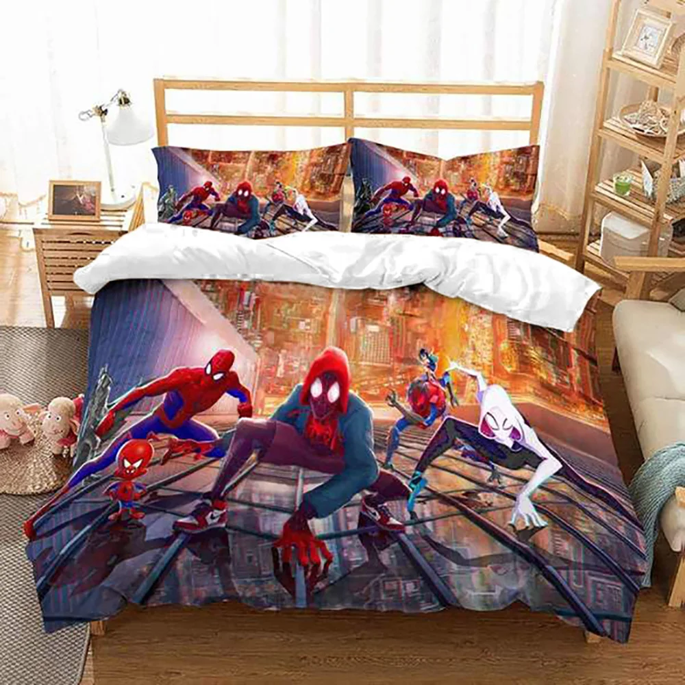 

Spider Comic Hero Anime 3Pcs/Set Bedding Set Sheet Children Room Bed Sheet Pillow case Bedding Set Queen Bedding set