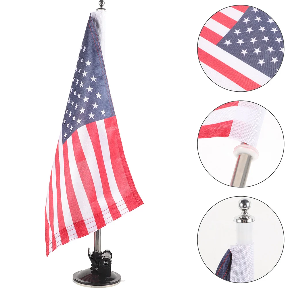 

2Sets Car Flagpole Holder Telescopic Base Suction Cup Mount Vehicle American Flag Car Flagpole Display Stand Flag Pole Mounting