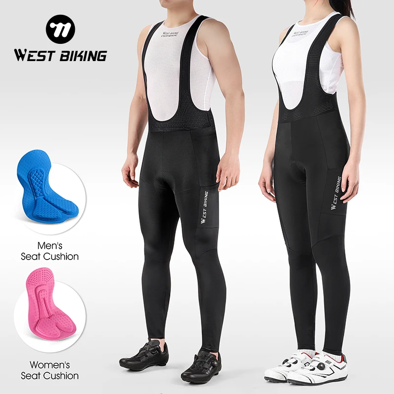 WEST BIKING Spring&Summer Cycling Bib Tights Shock Absorption Breathable Men Women Outdoor Sports Running Cycling Long Pants