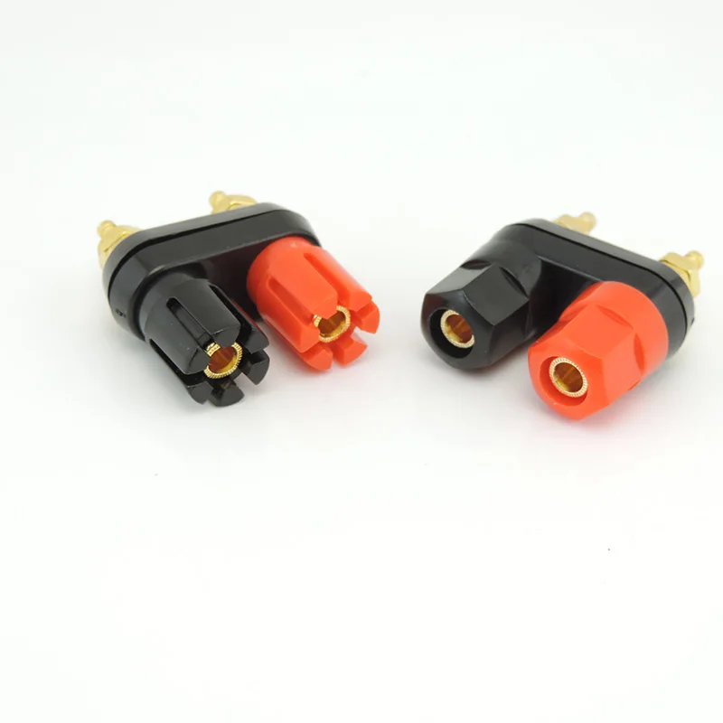 المزدوج 4 مللي متر قابس الموز زوجين محطات التوصيل مقبس متفرع ملزمة آخر أحمر أسود موصل مكبر للصوت المتكلم موصلات ذاتية الصنع L1
