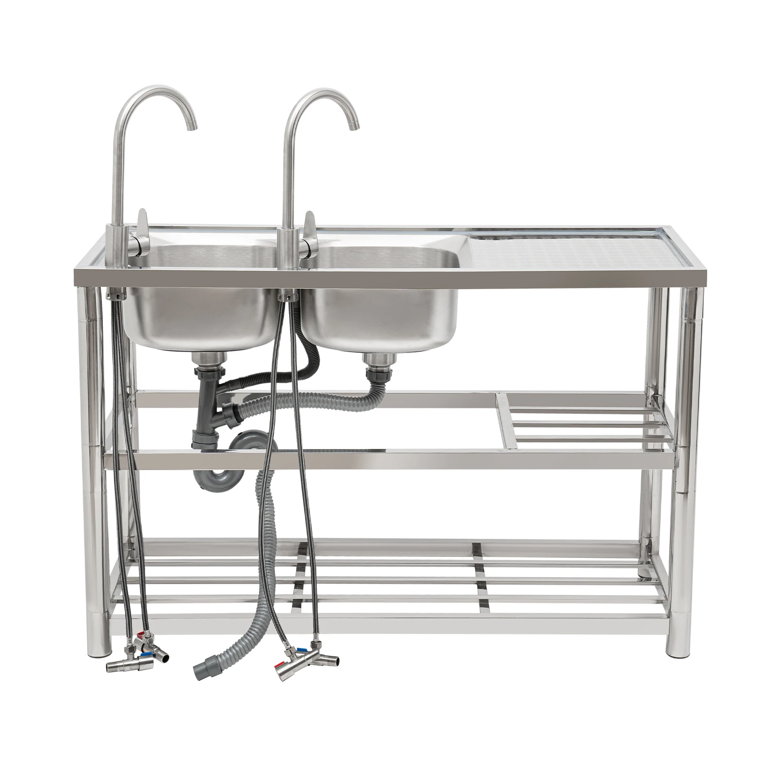 Stainless Steel Commercial Sink Free Standing for Restaurants, Kitchens, Backyards, etc.