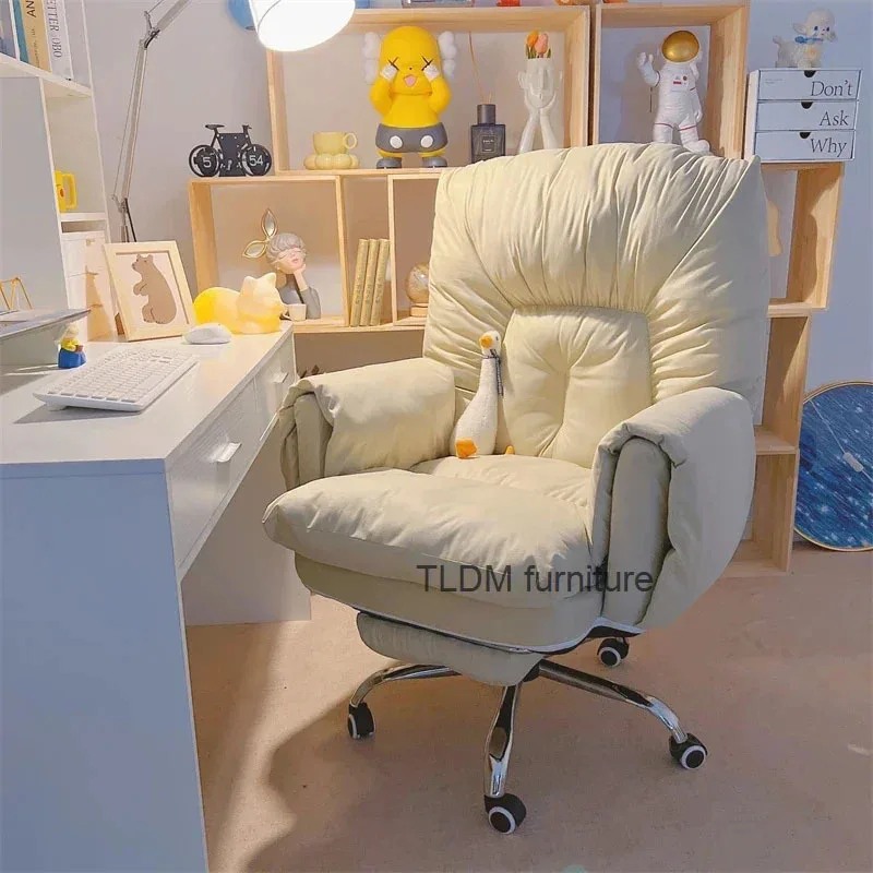 Fabric Office Chairs Home Lazy Computer Chair Comfortable Sedentary Sofa Chair Bedroom Reclining Chair Office Furniture B