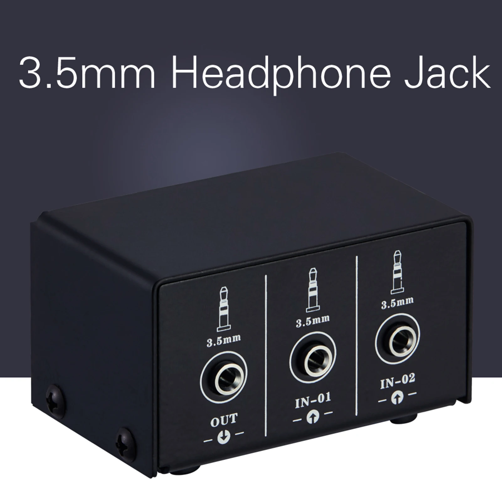 LYNEPAUAIO Audio Switcher 3.5mm 2 in1 Out/ 1 in2 Out A/B Switch Stereo Audio Splitter Box No Distortion 3.5mm Jack for Switching