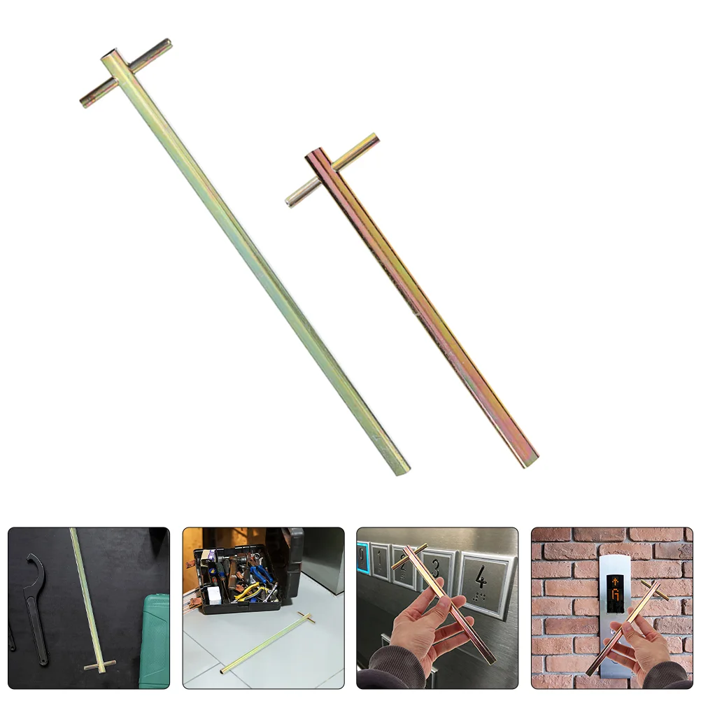 2 Pcs Elevator Door Key Maintenance Drop Lifting Security Emergency Galvanized Iron