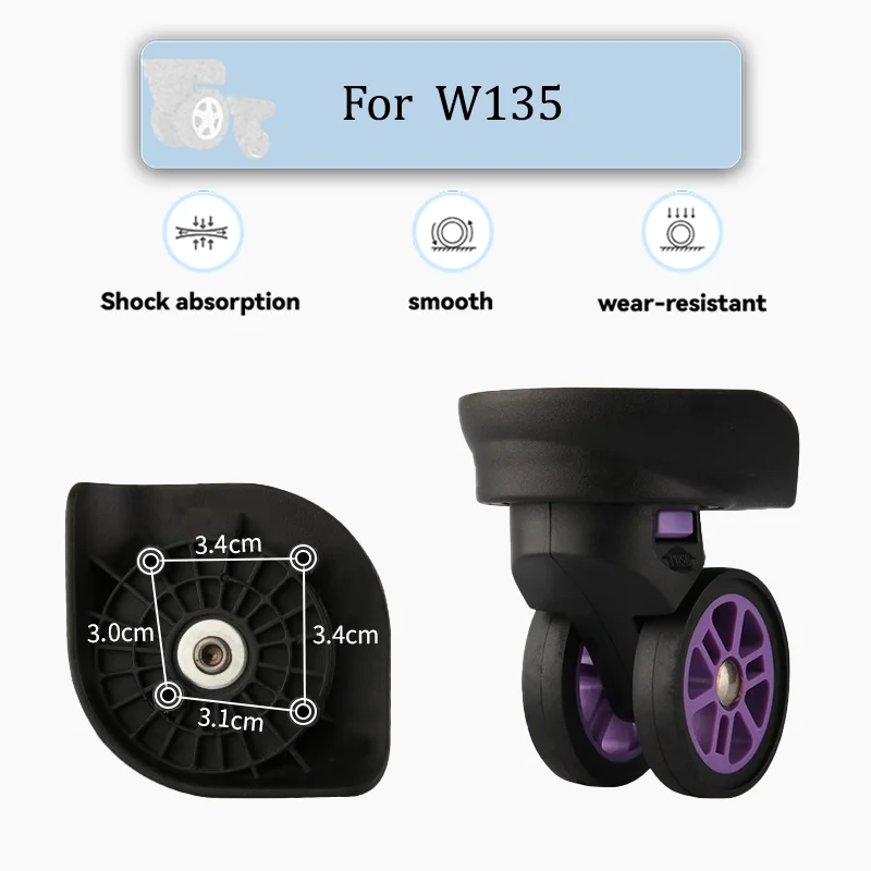 

Для W135 противоударные сменные колеса для багажа, гладкие вращающиеся поворотные ролики, универсальный комплект для ремонта чемодана