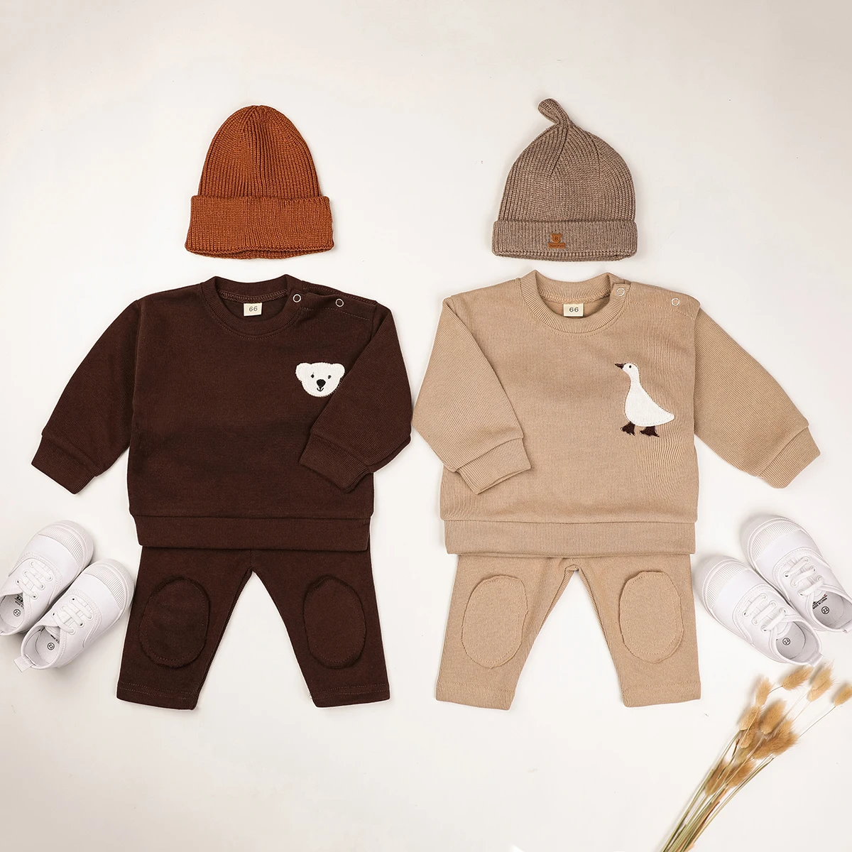 

2023 Baby Clothing Set Little Bear Embroidery Toddler Girls Hoodie Suit Infant Boys Clothes Set Toddler Sports Wear Outfit