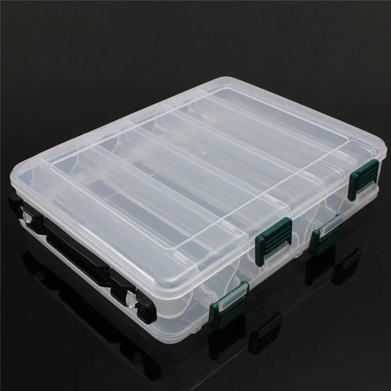 

Double Side 10/14 Compartment Fishing Bait Lure Hooks Box Storage Sorting for Pesca Case Tool Tackle Organizer