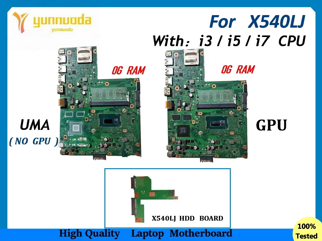 

Материнская плата X540LJ для ноутбуков ASUS A540LJ F540LJ K540LJ R540LJ с процессорами i3, i5, i7, 0G RAM, протестирована, исправна, плата x540lj HDD