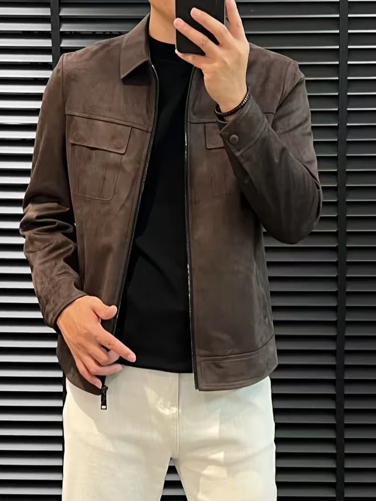 

Мужская куртка с отложным воротником на осень-зиму: новая коллекция, роскошный дизайн, универсальная, стильная, молодежная, для повседневной носки