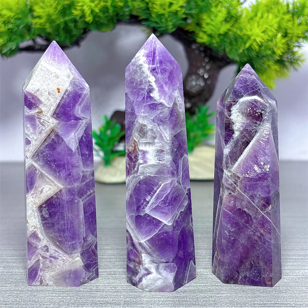 Dream Amethyst Tower Natural Crystal Lucky Quartz Stone Garden Reiki Gifts Healing Energy Love Home Decoritem Room Decor