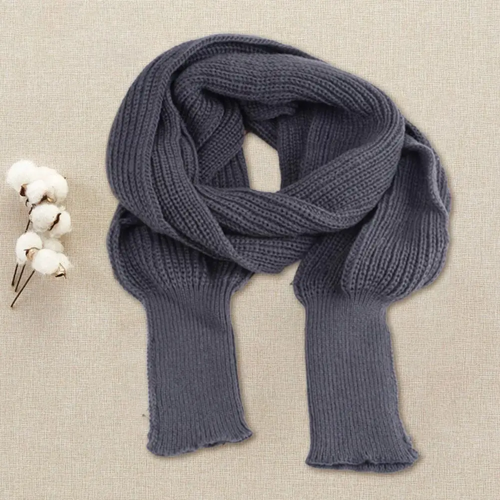 

Knit Shawl Long Sleeve Scarf Women's Knitted Scarf with Sleeves Fall Winter Shawl Wrap Cardigan Solid Color for Women for Women