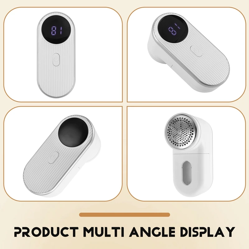 เครื่องกำจัดขุยผ้าไฟฟ้าแบบชาร์จไฟได้สำหรับใช้ในครัวเรือนพรมผ้าม่านที่เล็มขนเป็นก้อนฟังก์ชั่นการแสดงผลแบบดิจิตอล