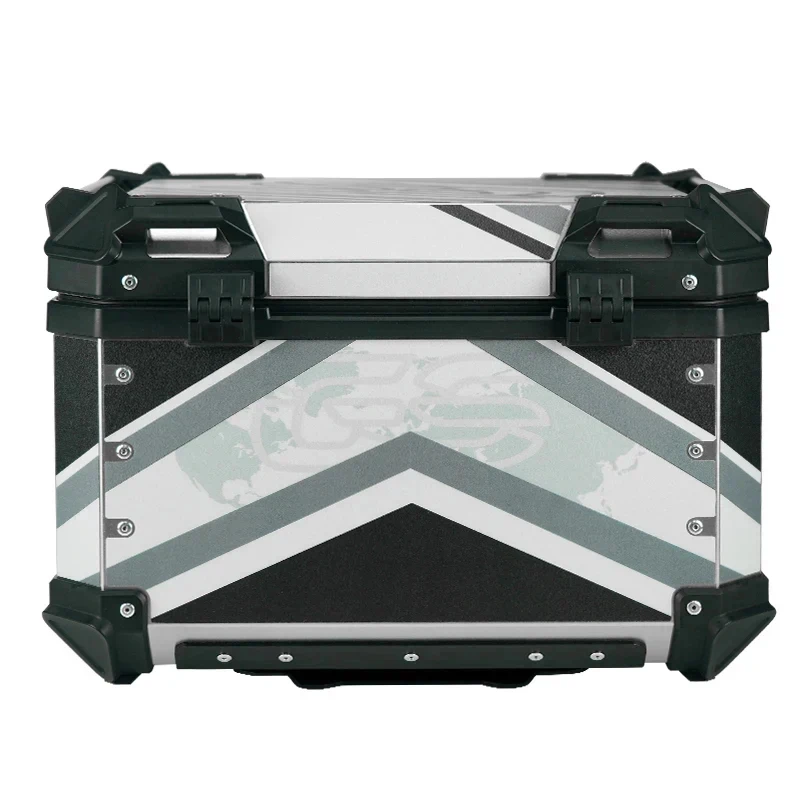 

Hot Selling 55L Motorcycle Trunk Aluminum Alloy Quick-Release Decal Style