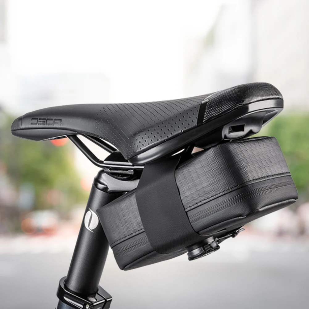 PU Bike Seat Bag Cycling Seat Bag Large Capacity Under Seat Bike Bag Waterproof Multi-compartments Cycling Accessories