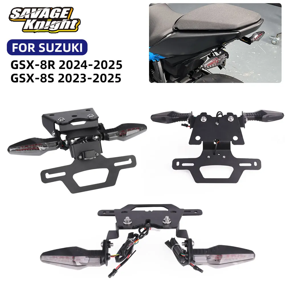 2024 GSX 8S Tail Tidy Fender Eliminator Kit For Suzuki GSX-8R GSX-8S GSX8R GSX8S 2025 License Plate Bracket LED Brake Signals