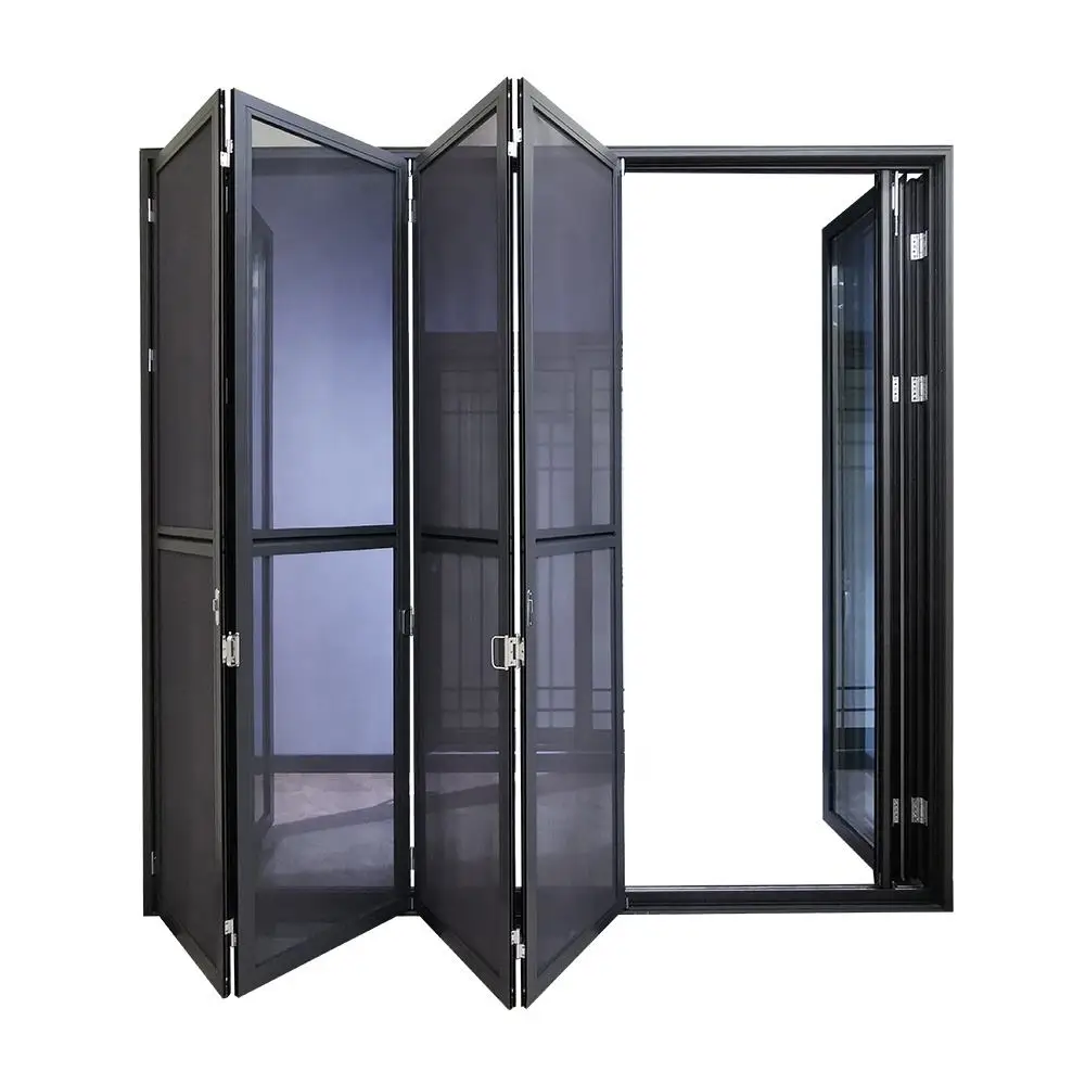 

Custom Single Or Double Glass Wall Folding Door For Villa Balcony Apply