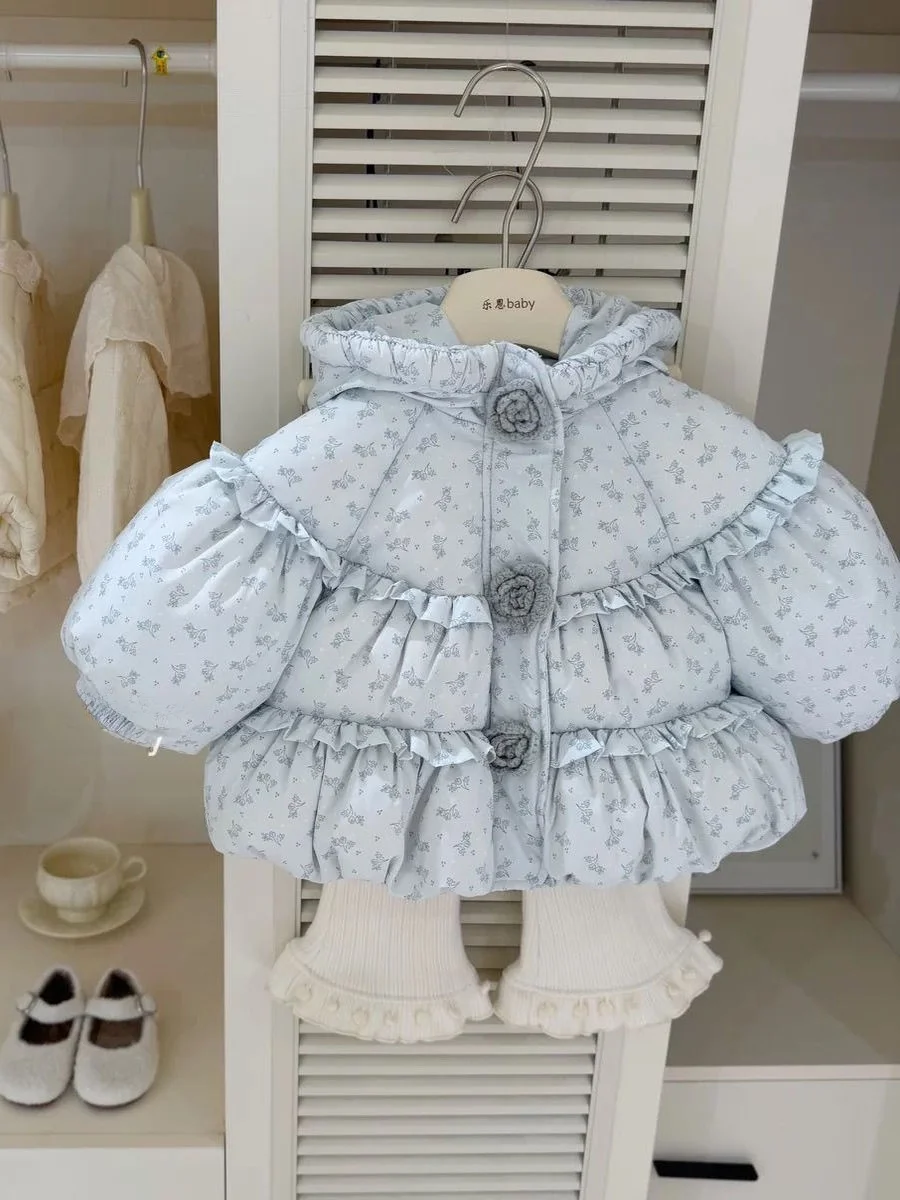 

Хлопковая куртка для девочек на подкладке, осенне-зимняя новая корейская одежда для маленьких девочек, модное детское хлопковое пальто на молнии C...