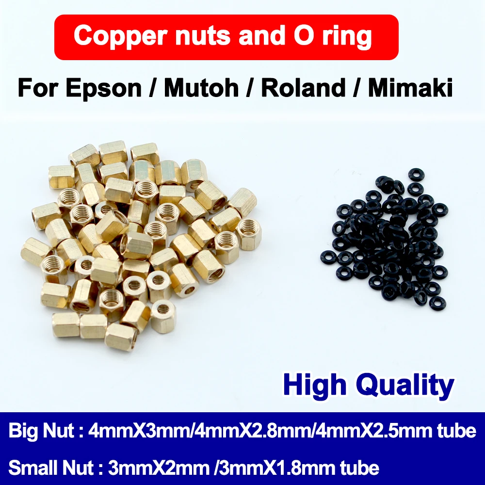 DX4 DX5 DX7 5113 4720 XP600 TX800 i3200 Copper Screw O Ring with 4*3mm 3*2mm Ink Tube For Printhead Ink Damper Connector Adapter