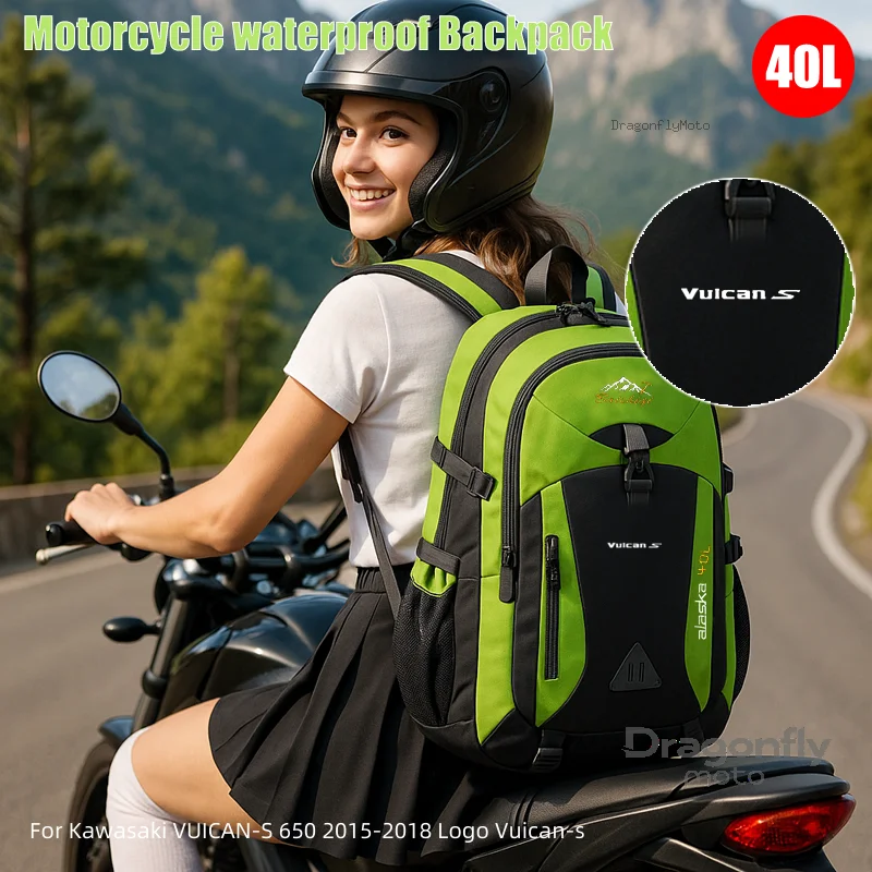 

Vuican-s Logo Waterproof Motorcycle Backpack Hiking Lightweight Trekking Fishing Duffel Bag For Kawasaki VUICAN-S 650 2015-2018