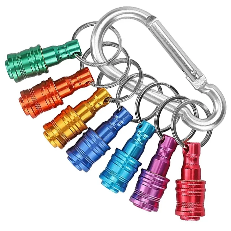 12pc Color Keychain Quick Change Connecting Rod 1/4 Hexagonal Handle Screwdriver Head Quick Release Sleeve Conversion Rod Set