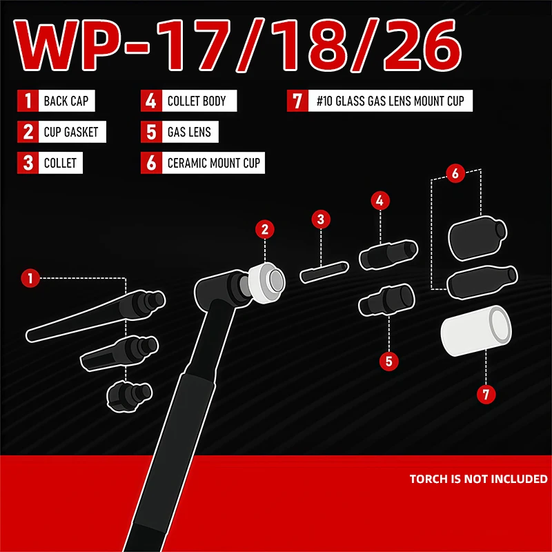 79Pcs TIG Welding Torch Nozzle Kit, Gas Lens & Cup Set for WP17/18/26, Welding Accessories Tool Kit view 4