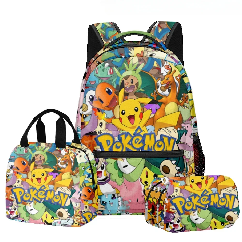 MINISO Pikachu Pet Elf Pokemon Pikachu Primary and Middle School Students Schoolbag Boys Girl Anime Cartoon School Bag Mochila