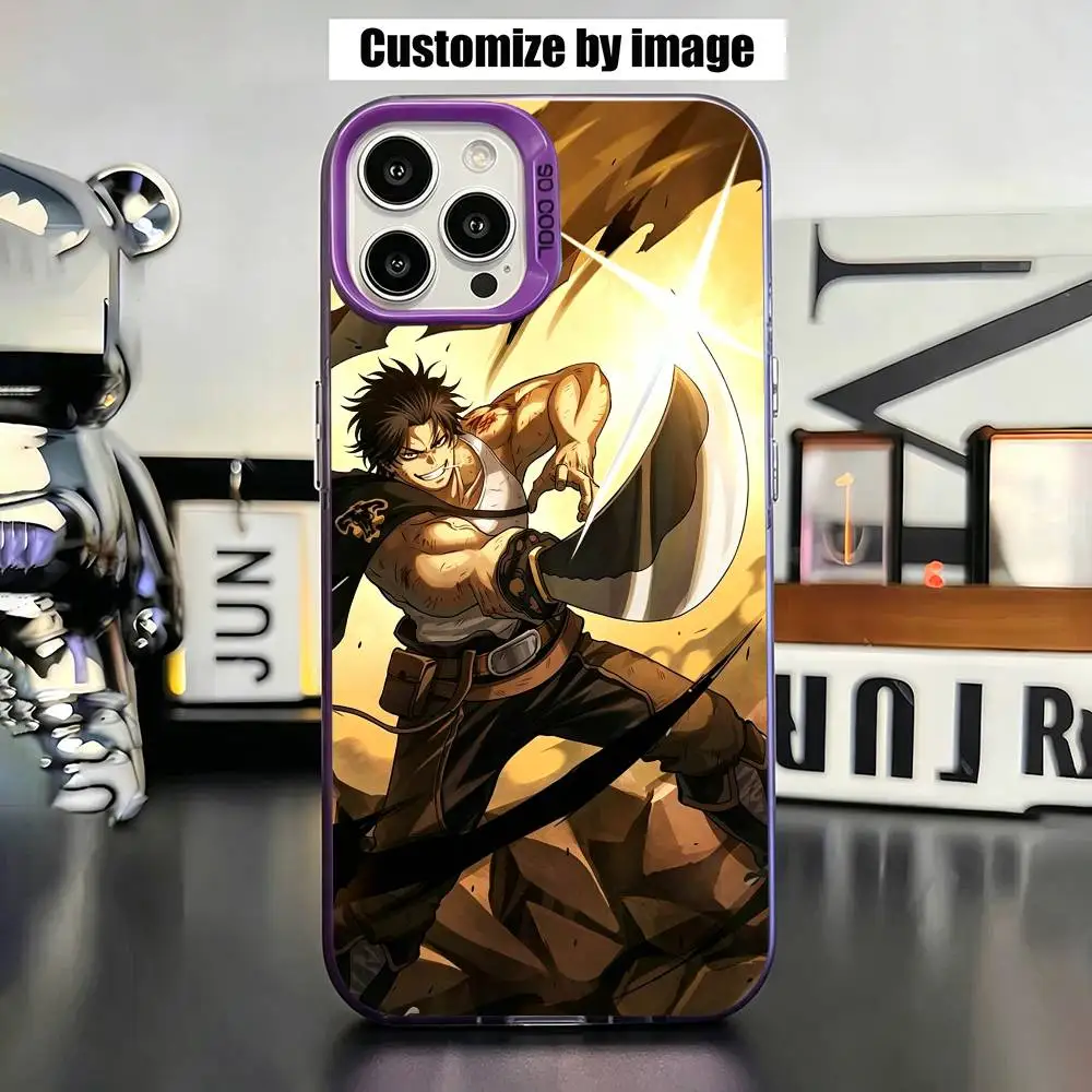 Anime Yami Sukehiro Black C-Clover Phone Case For IPhone 17,16,15,14,13,12, Plus,Pro Max,XS,Purple Silver Phone Case Funda Cover