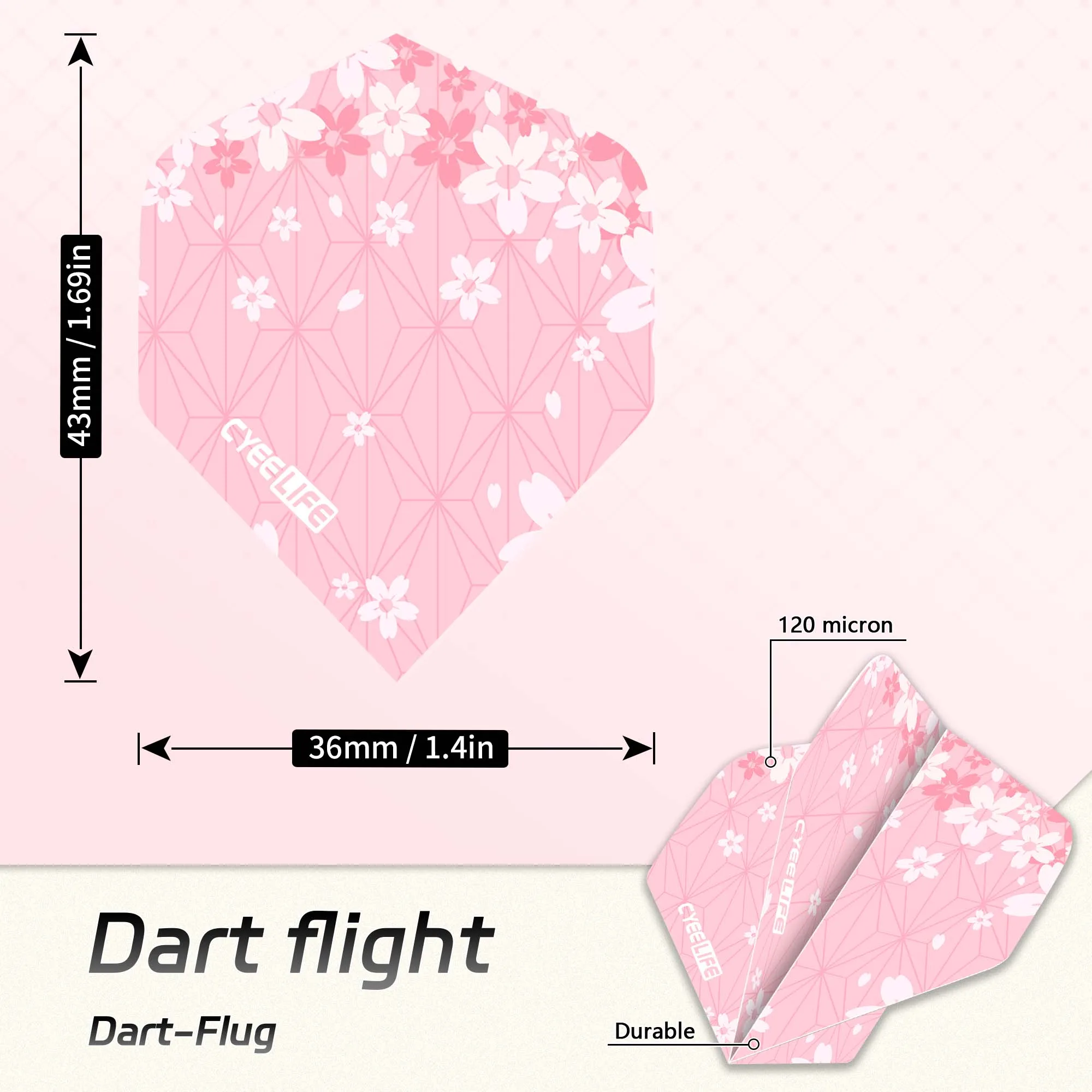 CyeeLife 15PCS  Dart Flights Standard Nice Darts Flight Dardos Feather Outdoor Wing Tail Pattern