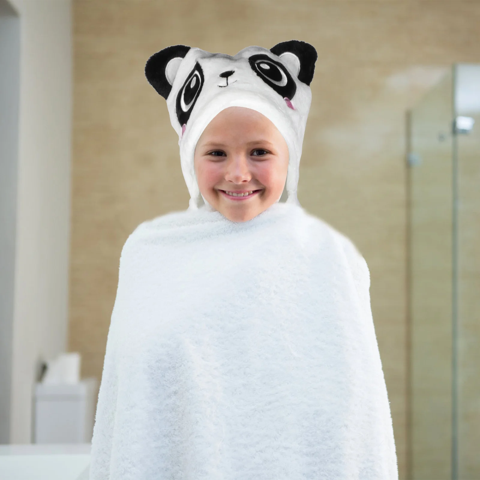 Ręcznik kąpielowy ultra miękki flanelowy, bardzo chłonny, z nadrukiem kreskówkowym, wygodny ręcznik dla malucha, szlafrok dziecięcy do kąpieli pod prysznic.