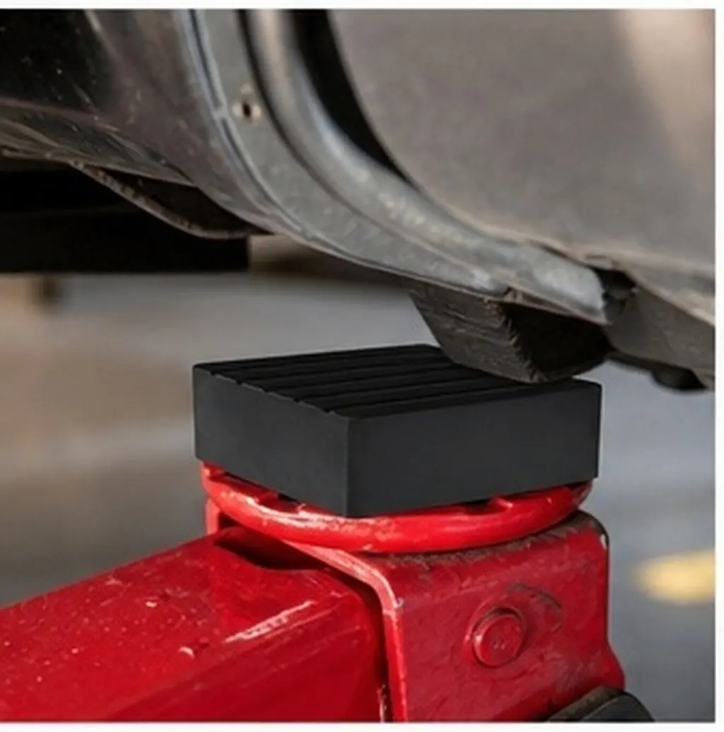 Universal Jack Rubber Pad Square Shape Anti-Slip Car Lift Block Pinch Weld Side Frame Rail Protector Support for Auto Truck